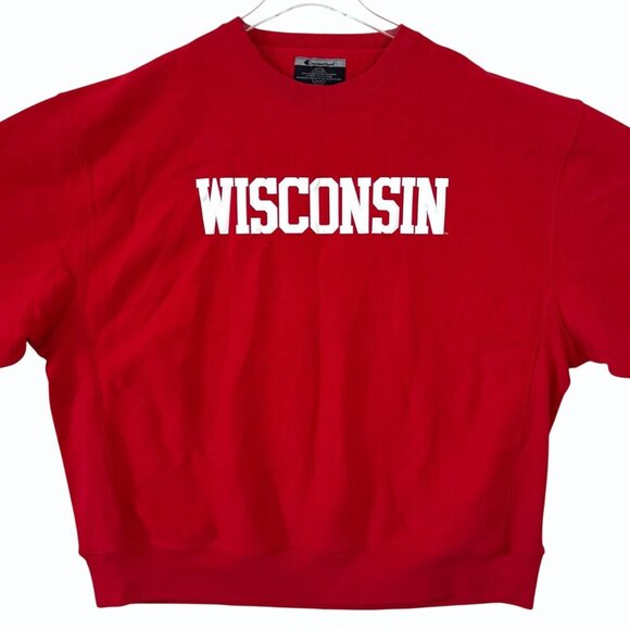 VTG 2000s Wisconsin Badgers Size XXL Champion Reverse Weave Sweatshirt Crewneck - Picture 1 of 9